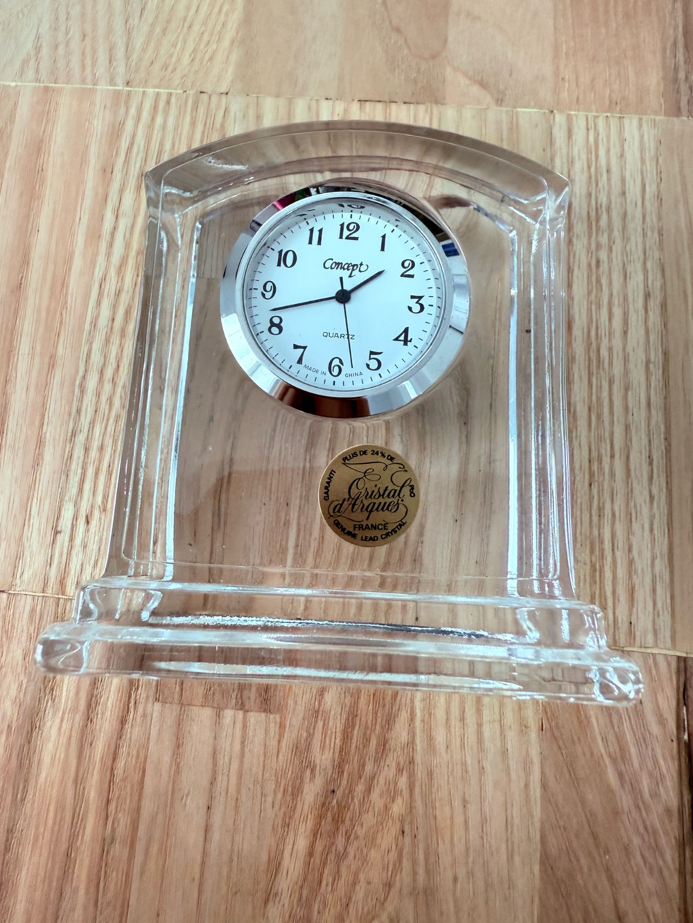 Vintage concept mini crystal desk clock NEW BATTERY